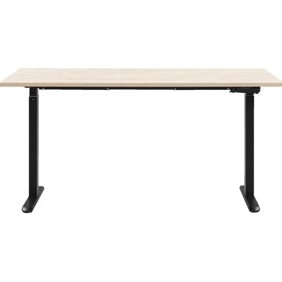 Homeworx Bureau zit/sta handmatig verstelbaar – eikenkleur/zwart - 75/118x160x80 cm