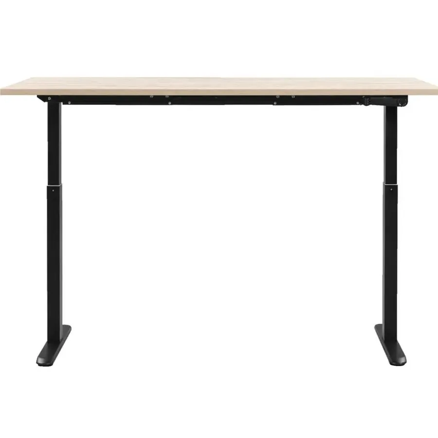 Homeworx Bureau zit/sta handmatig verstelbaar – eikenkleur/zwart - 75/118x160x80 cm