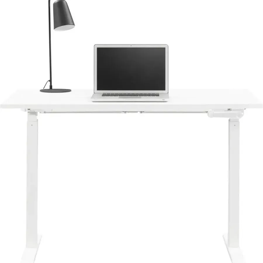 Homeworx Bureau zit/sta handmatig verstelbaar - wit/wit - 75/118x120x70 cm
