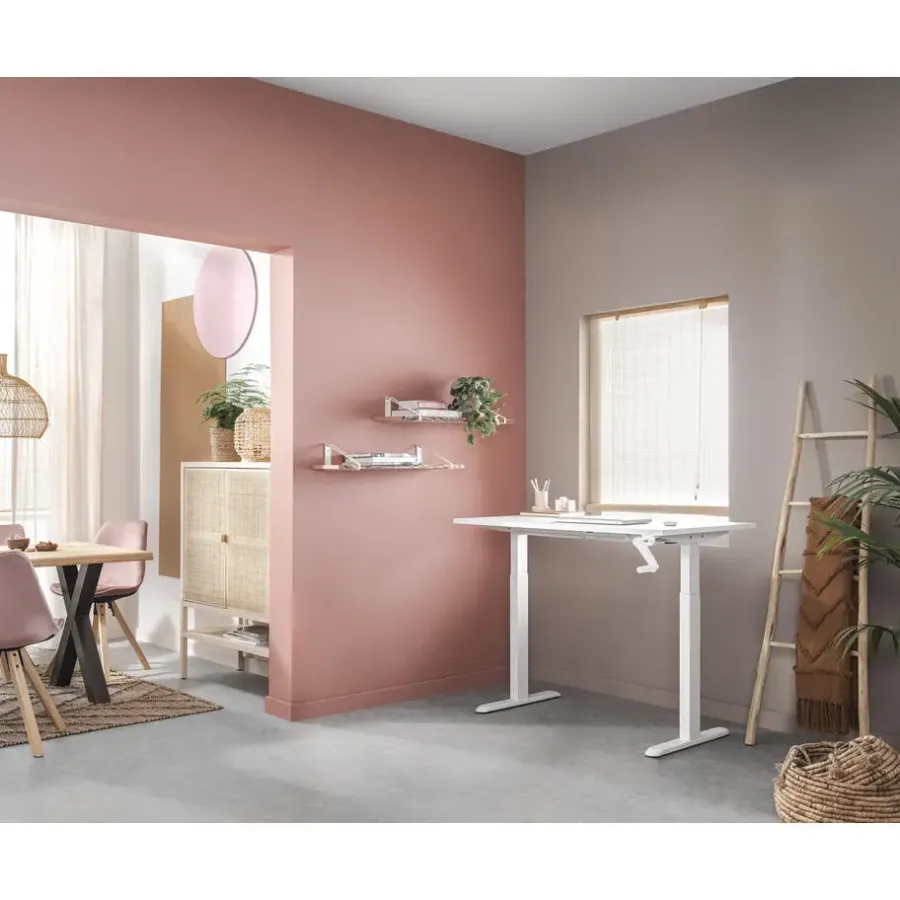 Homeworx Bureau zit/sta handmatig verstelbaar - wit/wit - 75/118x120x70 cm