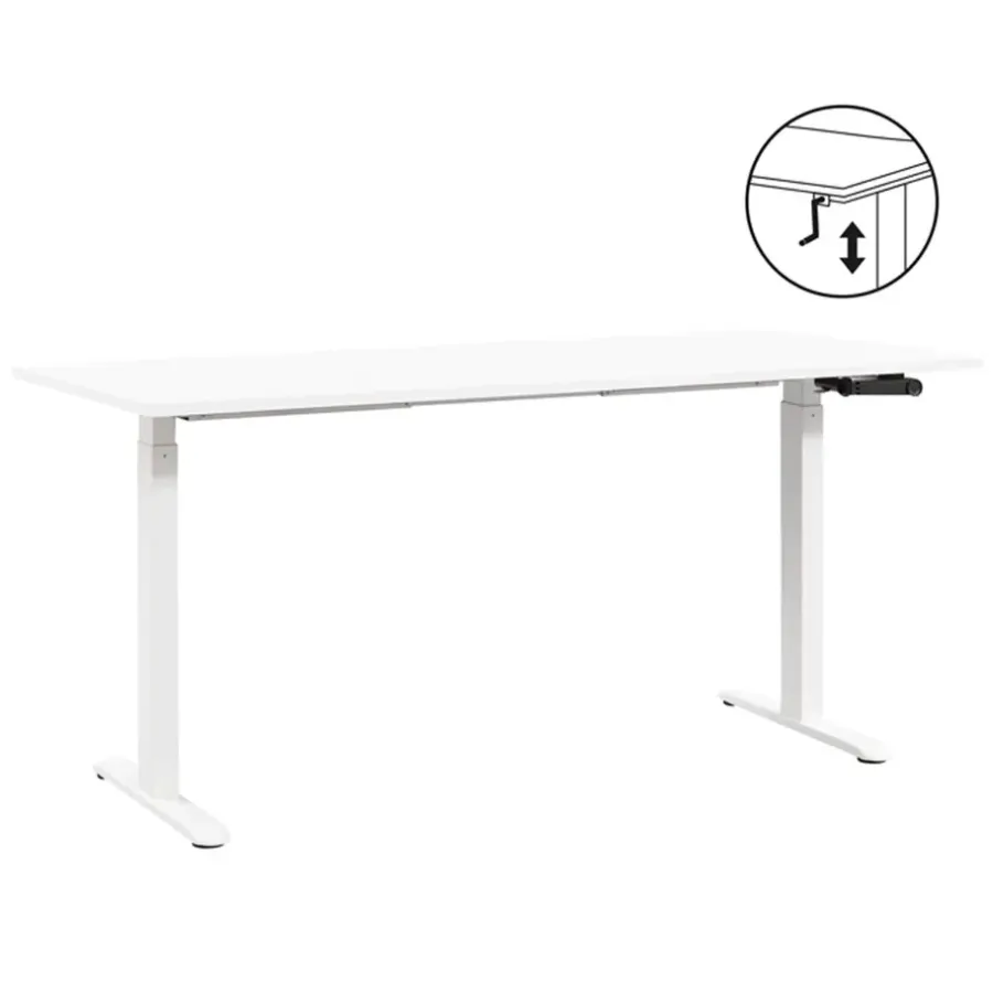 Homeworx Bureau zit/sta handmatig verstelbaar - wit/wit - 75/118x160x80 cm
