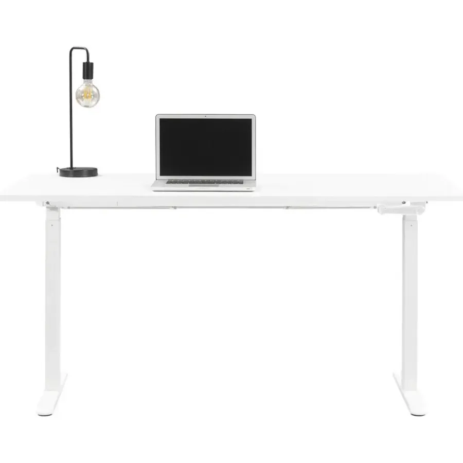 Homeworx Bureau zit/sta handmatig verstelbaar - wit/wit - 75/118x160x80 cm