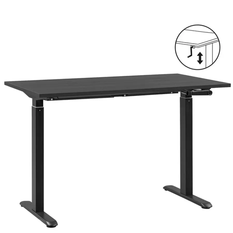 Zit-Sta-Bureaus-Homeworx Bureau zit/sta handmatig verstelbaar - zwart/zwart - 75/118x120x70 cm