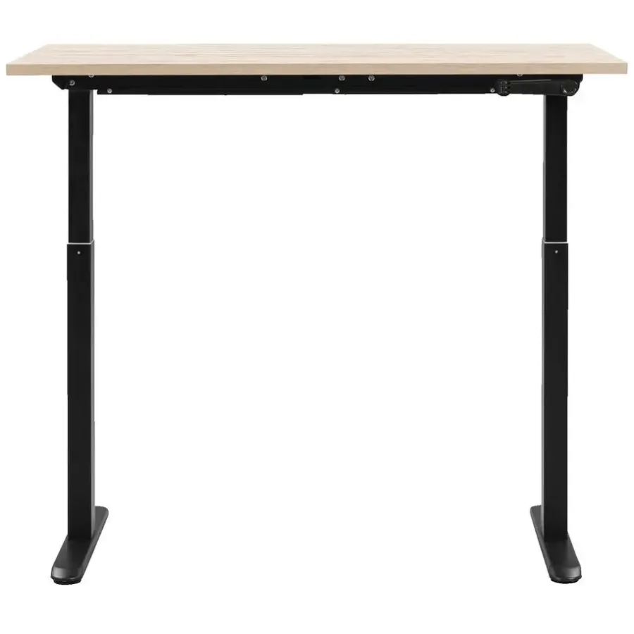 Homeworx Bureau zit/sta handmatig verstelbaar – eikenkleur/zwart - 75/118x120x70 cm