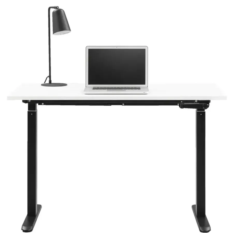 Zit-Sta-Bureaus-Homeworx Bureau zit/sta handmatig verstelbaar - wit/zwart - 75/118x120x70 cm