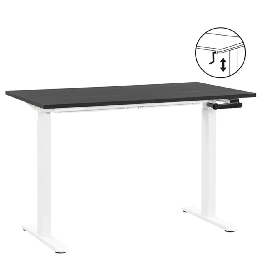 Zit-Sta-Bureaus-Homeworx Bureau zit/sta handmatig verstelbaar - zwart/wit - 75/118x120x70 cm