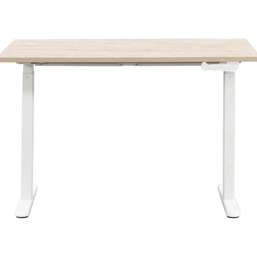 Zit-Sta-Bureaus-Homeworx Bureau zit/sta handmatig verstelbaar – eikenkleur/wit - 75/118x120x70 cm