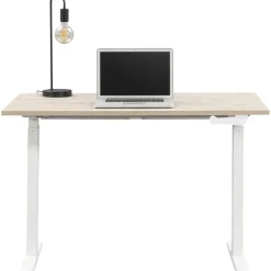 Zit-Sta-Bureaus-Homeworx Bureau zit/sta handmatig verstelbaar – eikenkleur/wit - 75/118x120x70 cm