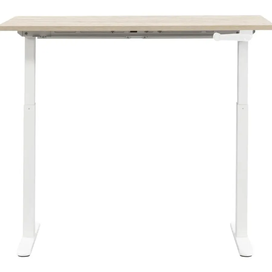 Zit-Sta-Bureaus-Homeworx Bureau zit/sta handmatig verstelbaar – eikenkleur/wit - 75/118x120x70 cm