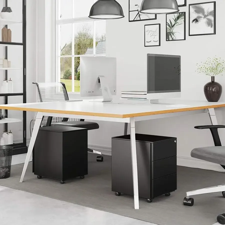Bobbel Home Bureau Ladeblok verrijdbaar Incl. Slot - 55x45x39cm - Zwart