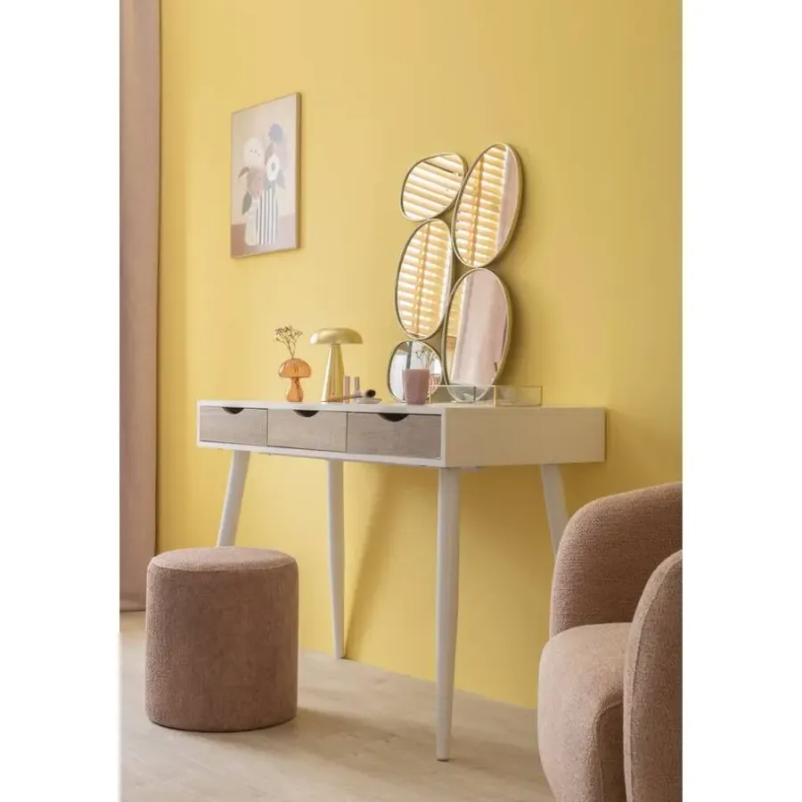Bureaus-Leen Bakker Bureau Montijo - wit/bruin - 77,1x110x50 cm