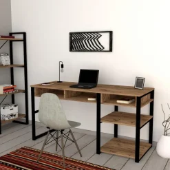 Arabic House Bureau Zwart/Bruin Melamine - 150x58,4x75,8cm - Emro