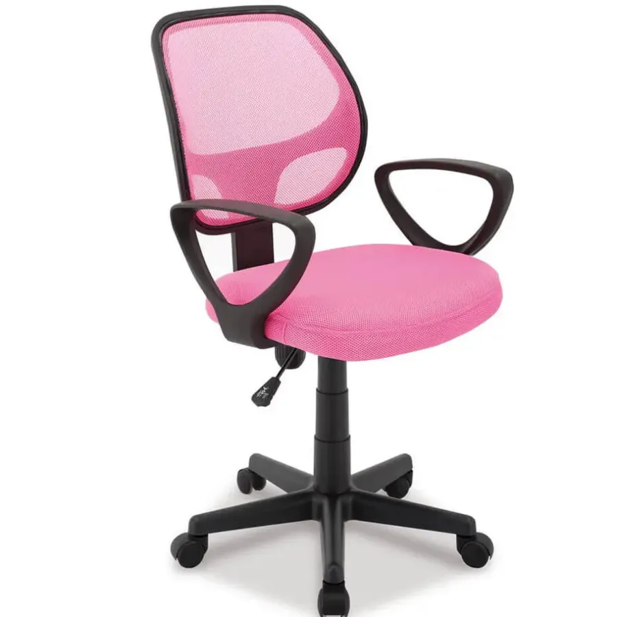 Bureaustoelen|Bureaustoelen-Merkloos Bureaustoel Buritos - Solide, Verstelbaar en Ergonomisch - Roze