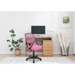 Bureaustoelen|Bureaustoelen-Merkloos Bureaustoel Buritos - Solide, Verstelbaar en Ergonomisch - Roze
