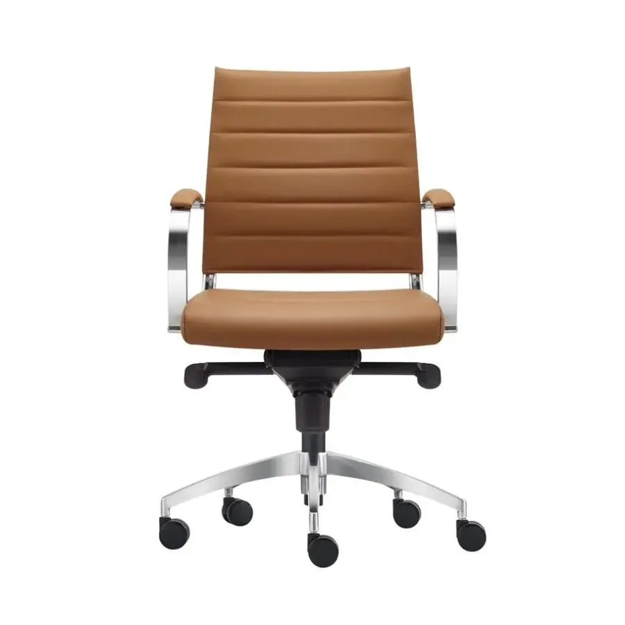 Bureaustoelen|Bureaustoelen-Sedero Bureaustoel Cádiz Cognac - 100% leder