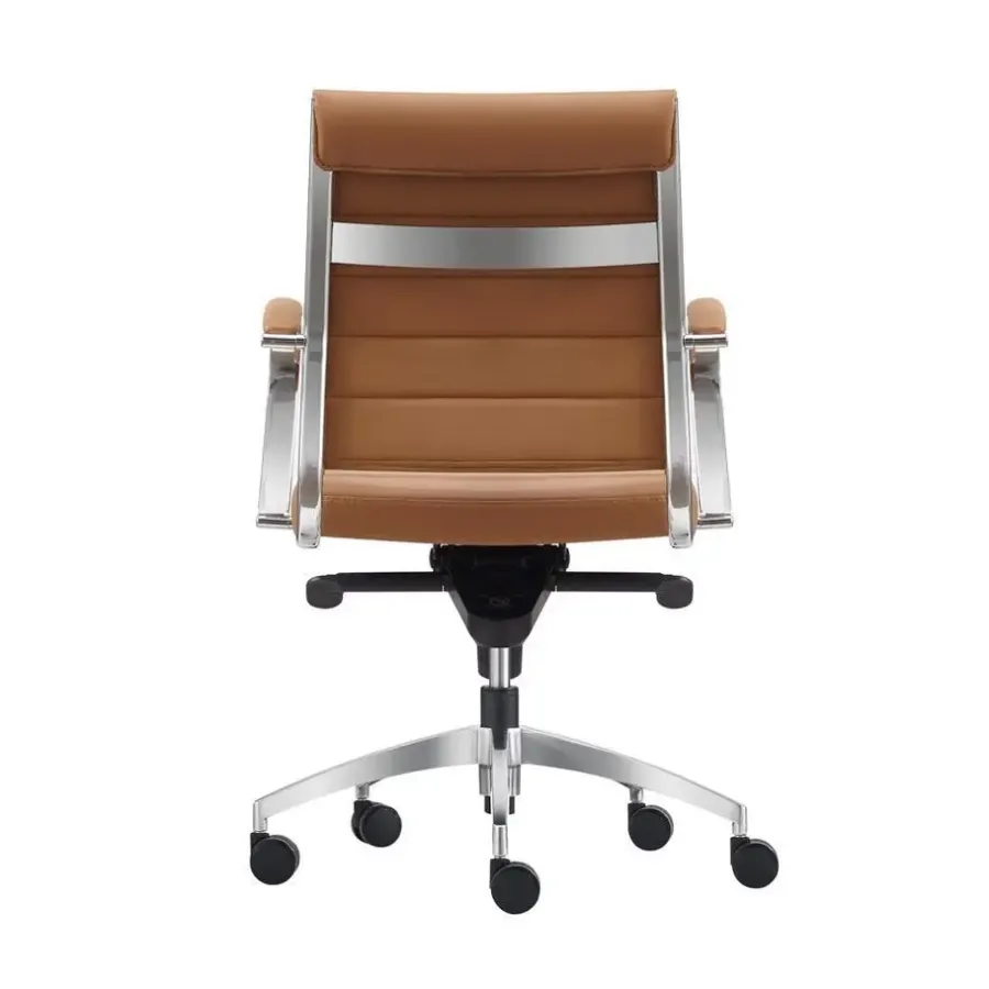 Bureaustoelen|Bureaustoelen-Sedero Bureaustoel Cádiz Cognac - 100% leder