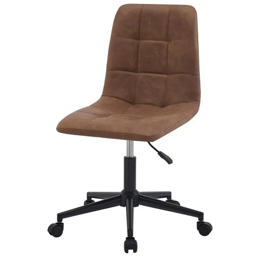 Bureaustoelen|Bureaustoelen-Nordlys Bureaustoel in bruin kunstleer met metalen onderstel