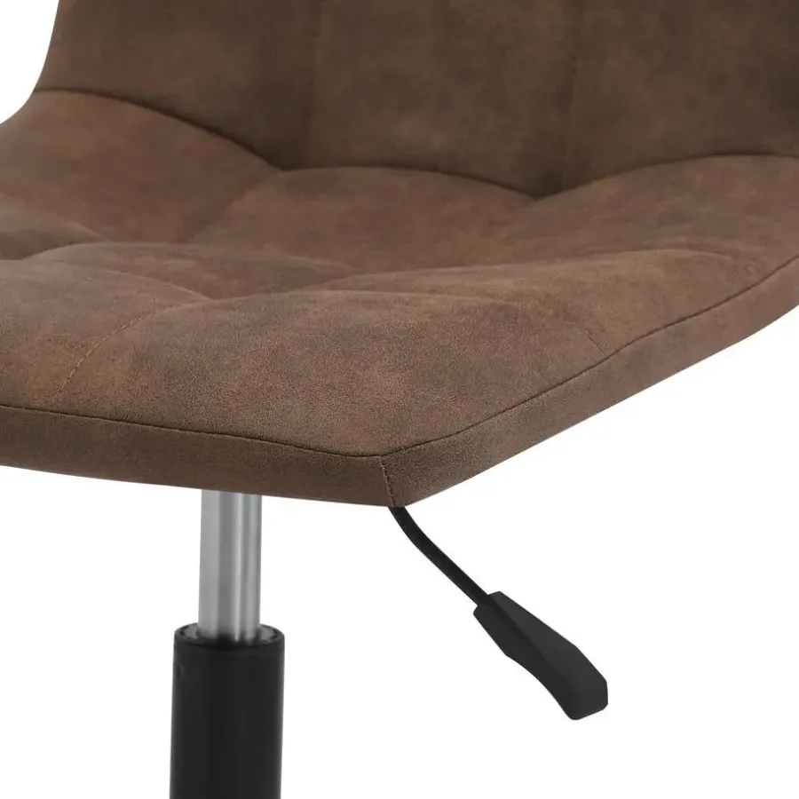 Bureaustoelen|Bureaustoelen-Nordlys Bureaustoel in bruin kunstleer met metalen onderstel