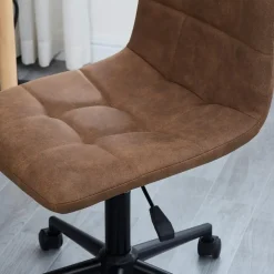 Bureaustoelen|Bureaustoelen-Nordlys Bureaustoel in bruin kunstleer met metalen onderstel