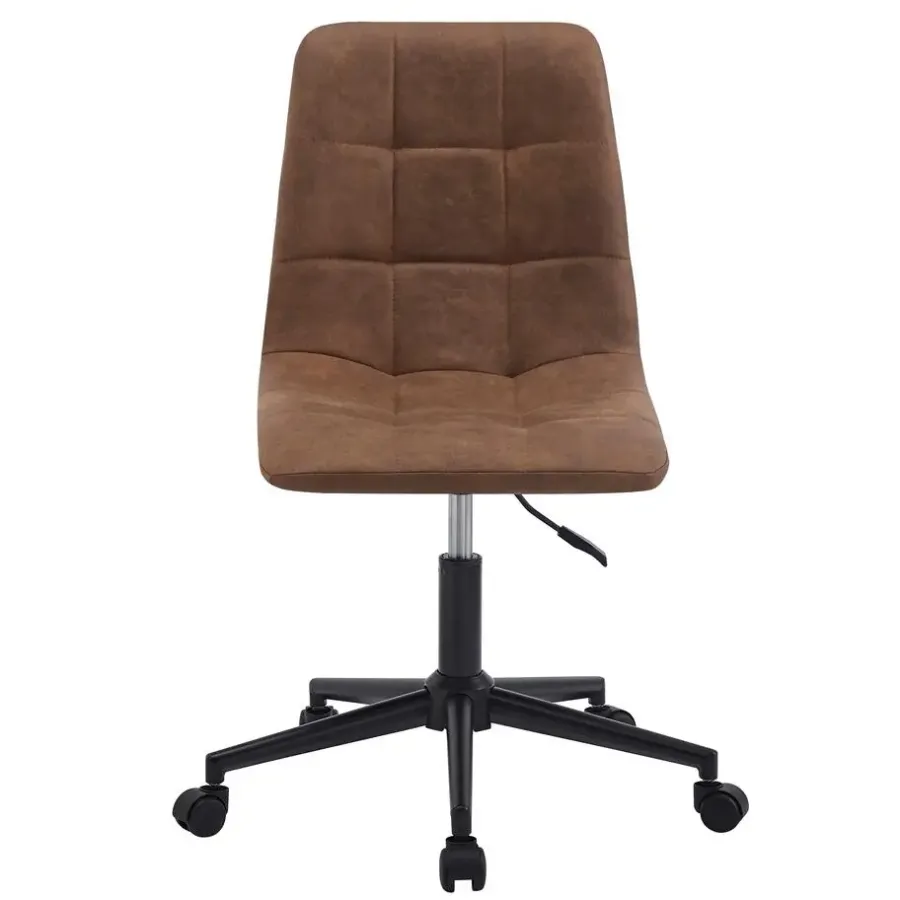 Bureaustoelen|Bureaustoelen-Nordlys Bureaustoel in bruin kunstleer met metalen onderstel