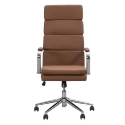 Bureaustoelen|Bureaustoelen-Leen Bakker Bureaustoel Nikki - PU - cognackleur
