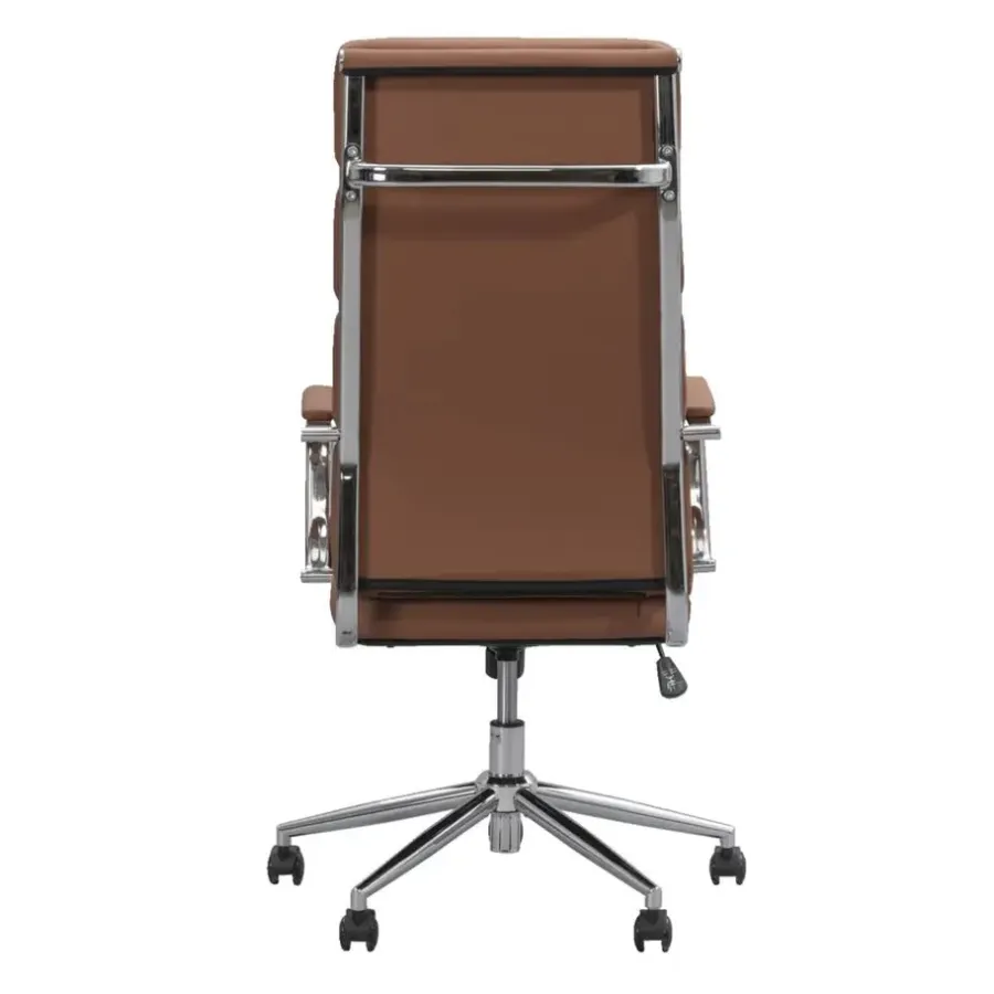 Bureaustoelen|Bureaustoelen-Leen Bakker Bureaustoel Nikki - PU - cognackleur
