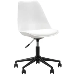 Bureaustoelen|Bureaustoelen-Leen Bakker Bureaustoel Senja - kunststof - wit - zwart metaal