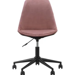 Leen Bakker Bureaustoel Senja - velvet - roze - zwart metaal