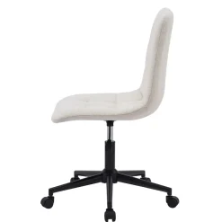 Bureaustoelen|Bureaustoelen-Nordlys Bureaustoel van beige stof met metalen onderstel