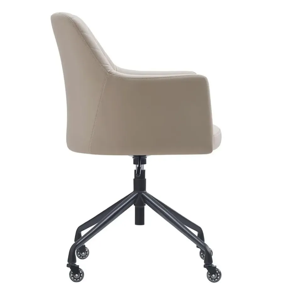 Bureaustoelen|Bureaustoelen-Sedero Bureaustoel Vitoria - Taupe - PU-leer