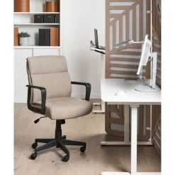 Leen Bakker BYRON - Bureaustoel - Beige - Stof