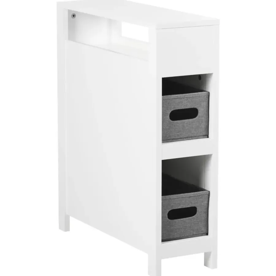 Hoge Kasten-Leen Bakker CACHI - Badkamerkast - Wit - 20 x 70 cm - MDF