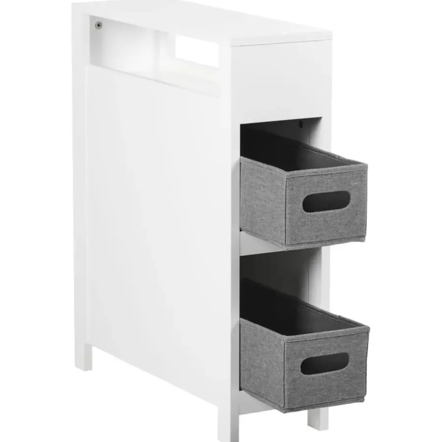 Hoge Kasten-Leen Bakker CACHI - Badkamerkast - Wit - 20 x 70 cm - MDF