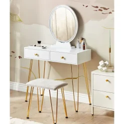 Kaptafels-Beliani CAEN - Kaptafel - Wit - MDF