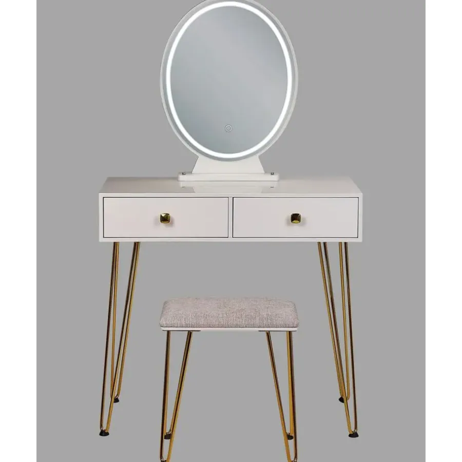 Kaptafels-Beliani CAEN - Kaptafel - Wit - MDF