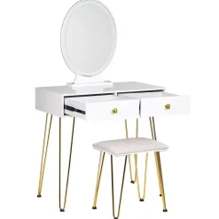 Kaptafels-Beliani CAEN - Kaptafel - Wit - MDF