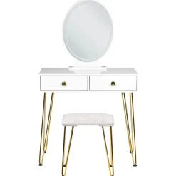Kaptafels-Beliani CAEN - Kaptafel - Wit - MDF
