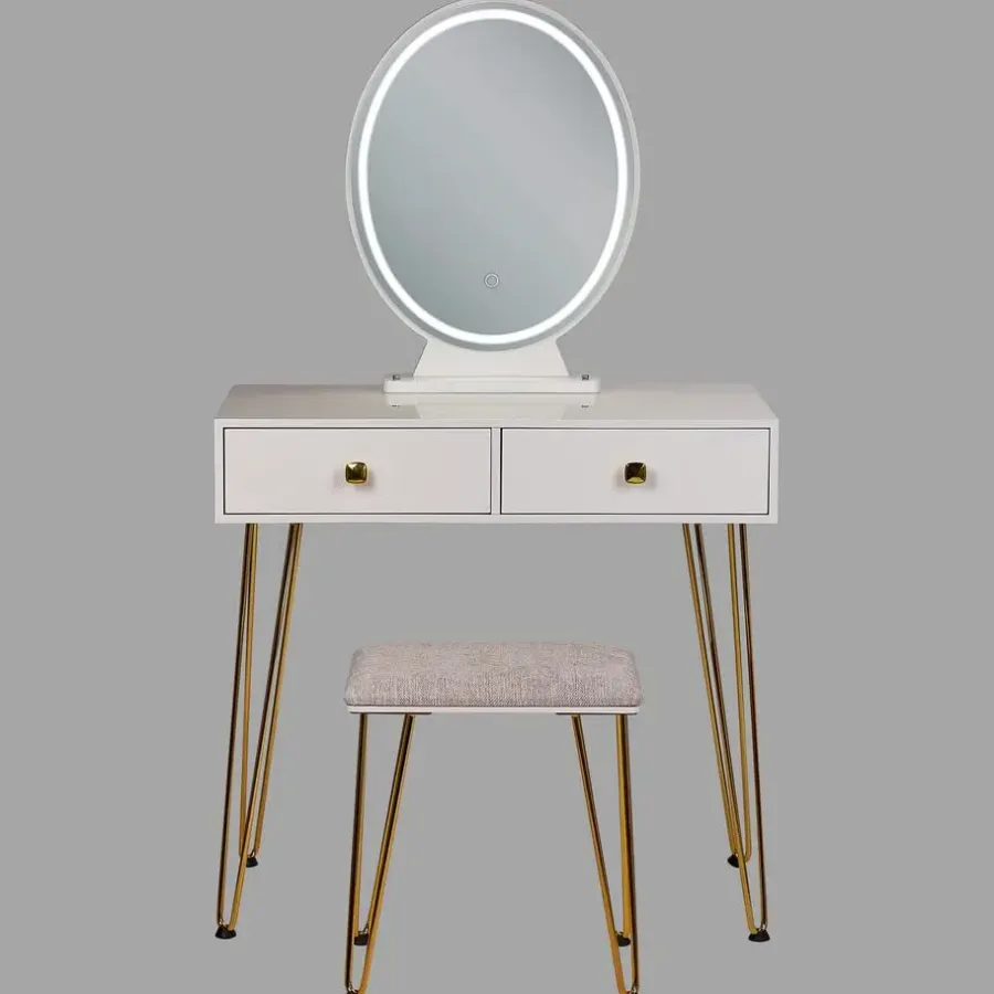Kaptafels-Beliani CAEN - Kaptafel - Wit - MDF