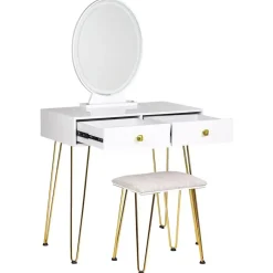 Kaptafels-Beliani CAEN - Kaptafel - Wit - MDF