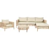 Loungesets-Leen Bakker CALASETTA - Loungeset 4-zits - Beige - Linkszijdig - PE rotan