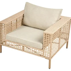 Loungesets-Leen Bakker CALASETTA - Loungeset 4-zits - Beige - Linkszijdig - PE rotan