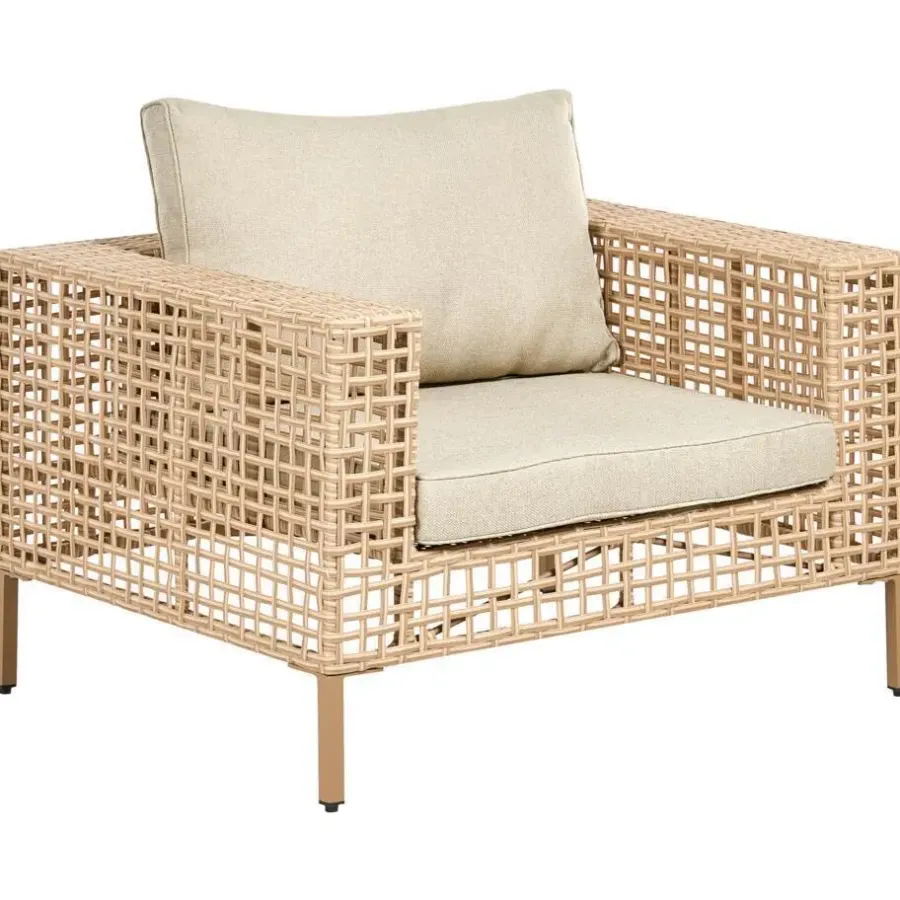 Loungesets-Leen Bakker CALASETTA - Loungeset 4-zits - Beige - Linkszijdig - PE rotan
