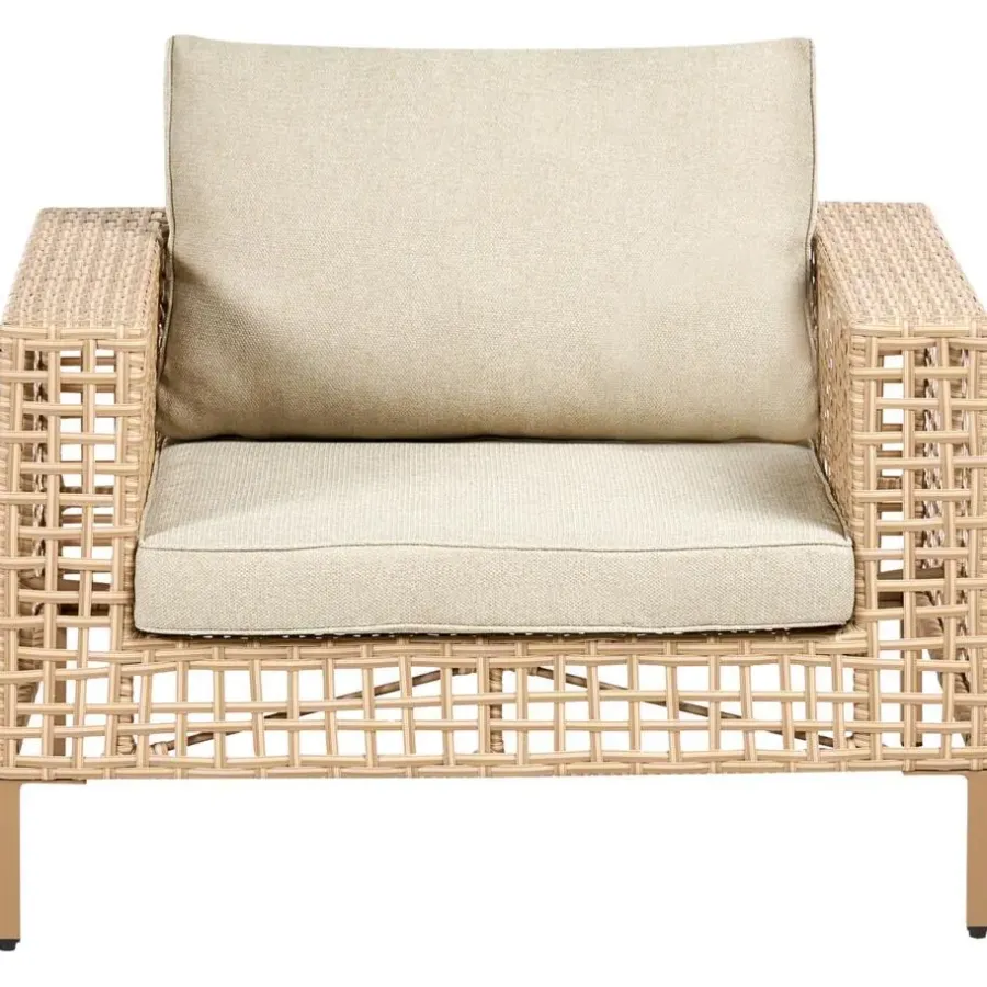 Loungesets-Leen Bakker CALASETTA - Loungeset 4-zits - Beige - Linkszijdig - PE rotan