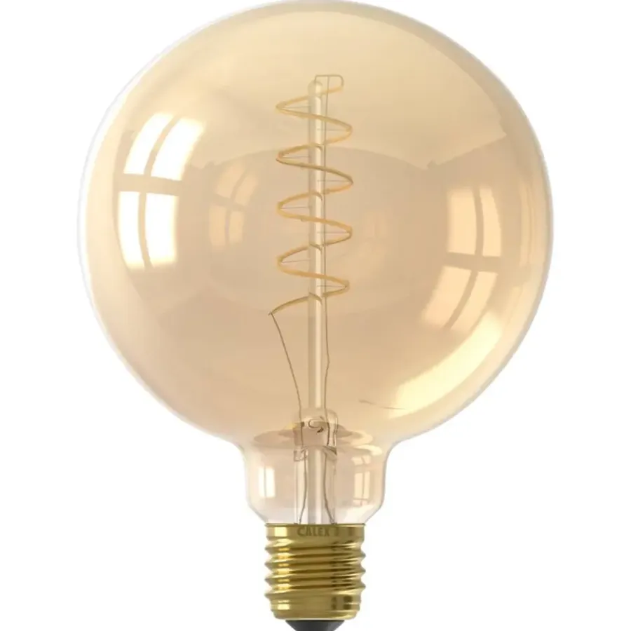 Lichtbronnen-Leen Bakker Calex LED globe - G125 - goudkleur - E27 - 5,5W - 470LM - 3step dimbaar