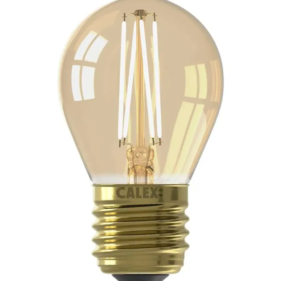 Lichtbronnen-Calex LED kogellamp - goudkleur - E27 - 3,5W - 200LM - dimbaar
