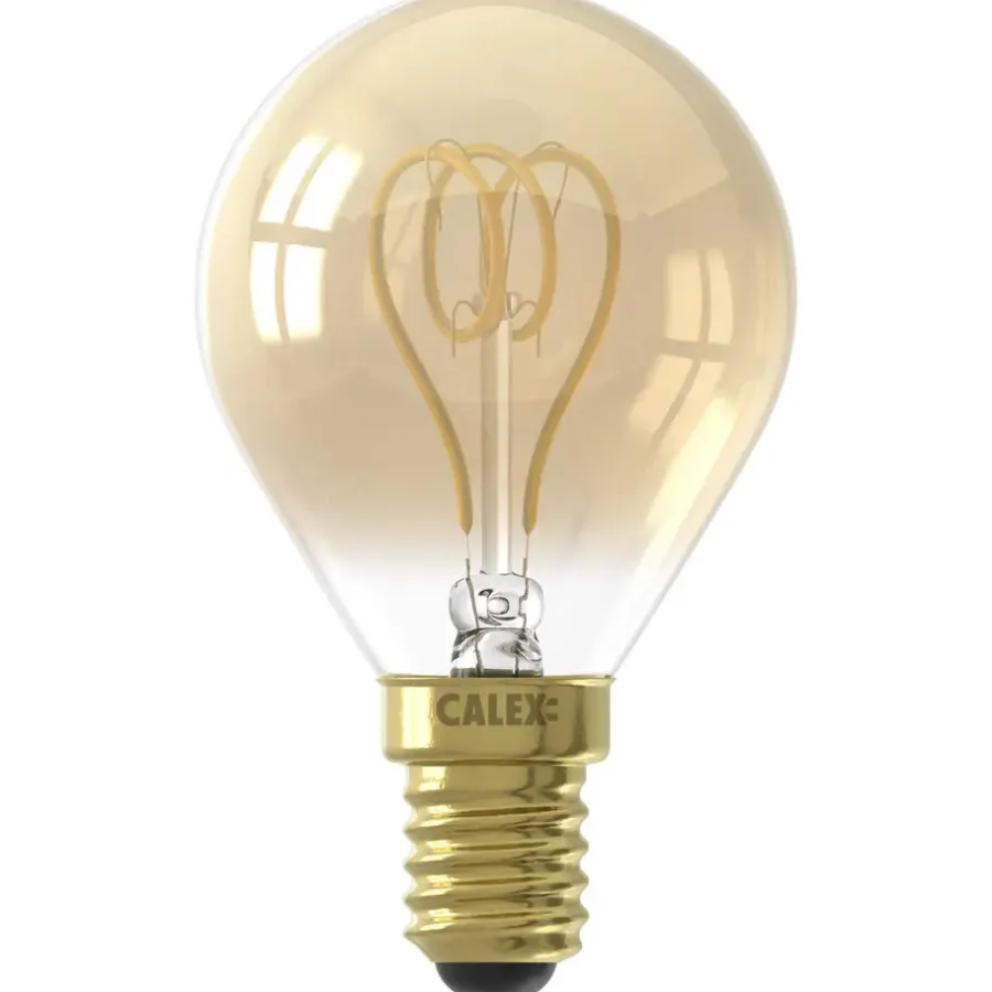 Lichtbronnen-Calex LED kogellamp - goudkleur - E14 - 2,5W - 136LM - dimbaar