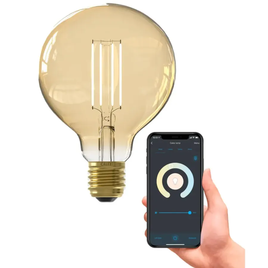 Slimme Led Lichtbronnen-Calex Smart LED-globelamp - goudkleur - 7W