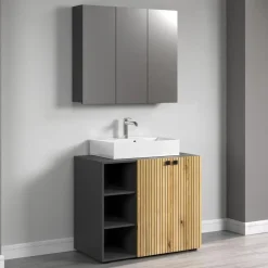 Spiegelkasten-Calicosy - Badkamerkast met spiegel PUREBLISS - 20x90x80 cm