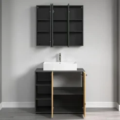 Spiegelkasten-Calicosy - Badkamerkast met spiegel PUREBLISS - 20x90x80 cm