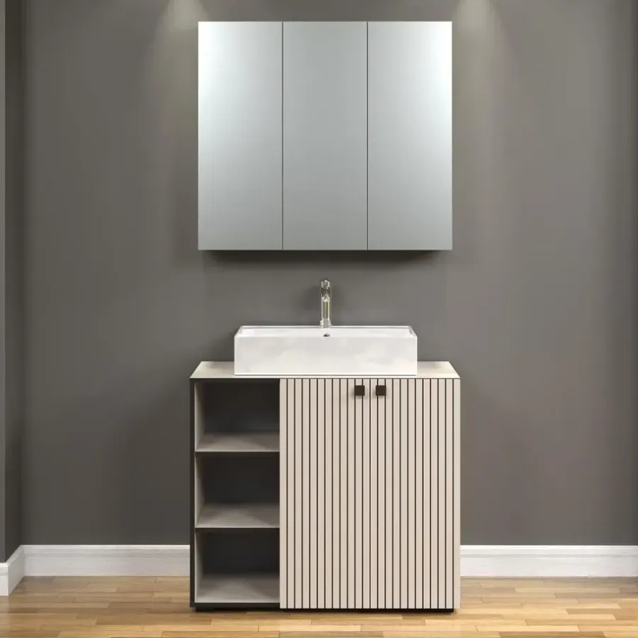 Spiegelkasten-Calicosy - Badkamerkast met spiegel PUREBLISS - 20x90x80 cm
